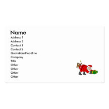 santa bit by dog delivering gift business card