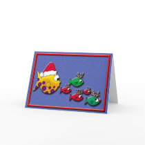 Santa Blowfish Greeting Card
