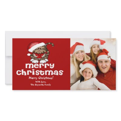 Santa Cat Christmas Photo Card by celebrateitinvites