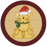 Santa Cat Christmas Tree Ornament photo sculptures