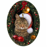 Santa Cat photo sculptures