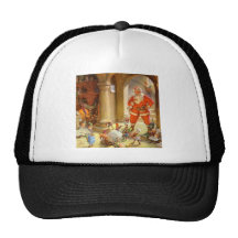 Santa Checks In With His Cookie Baking Elves Mesh Hats