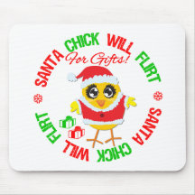 Santa Chick Will Flirt For Gifts v1 Mouse Pads