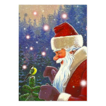 SANTA CHICKADEE BASKET TAGS GIFT TAG CARD BUSINESS BUSINESS CARDS
