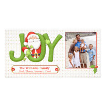 Santa Christmas Card with Photo Personalized Photo Card