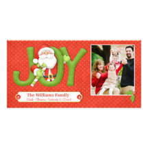 Santa Christmas Card with Photo Photo Greeting Card