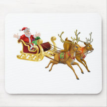 Santa Christmas Sled Mousemat
