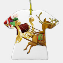 Santa Christmas Sled Ornaments