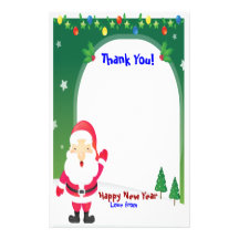 SANTA CHRISTMAS THANK YOU STATIONERY.