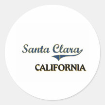 Santa Clara California City Classic Round Stickers