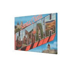 Santa Clara, Utah - Large Letter Scenes Stretched Canvas Print