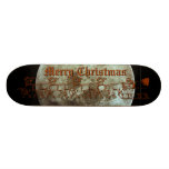 Santa Claus 8 Tiny Reindeer Gold Black White Moon Skateboard Decks