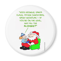 santa claus aliases refrigerator magnet