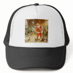 Santa Claus and his Elves in the Reindeer Stable hats