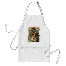 Santa Claus and Sleeping Children by the Fireplace Apron