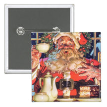Santa Claus at Home Pinback Button