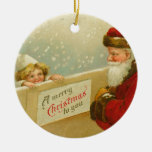Santa Claus & Child Victorian Style Ornaments