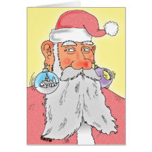 Santa Claus Christmas Decoration Earrings Card