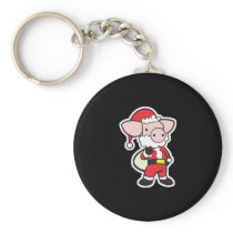 santa claus christmas pig key chain