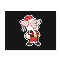 santa claus christmas pig post cards