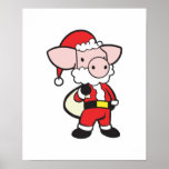 santa claus christmas pig posters