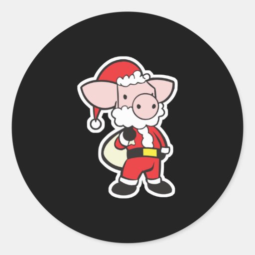 santa claus christmas pig sticker