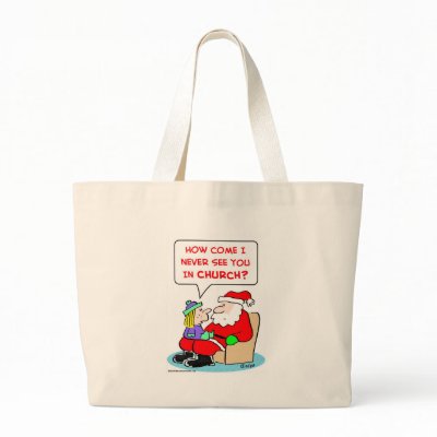 santa claus church tote bag by rexfmay