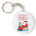 santa claus church keychains