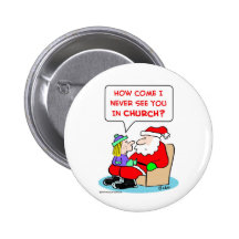 santa claus church pinback button