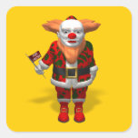 Santa Claus Clown Square Stickers