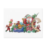 Santa Claus, Elves and Toys Christmas Postcard