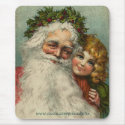 Santa Claus Father Christmas & Girl Mousepad Gift