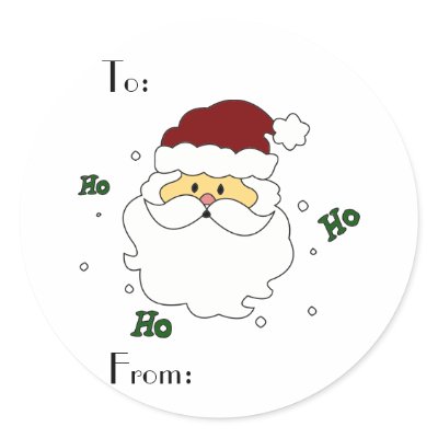 Santa Claus Gift Tags Round Sticker by turtle53322