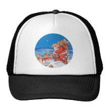 Santa Claus Goes Down the Chimney Trucker Hats