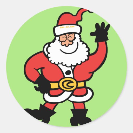 Santa Claus Greetings Round Sticker