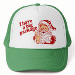 Santa Claus has a big package hats