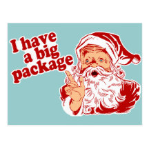 Santa Claus has a big package Post Card