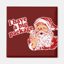 Santa Claus has a big package Refrigerator Magnets