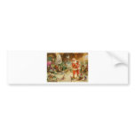 Santa Claus in the North Pole Reindeer Stables bumper stickers