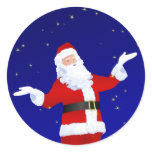 Santa Claus Inviting Round Sticker