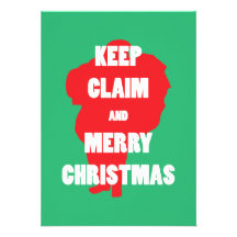 Santa Claus Keep Claim and Merry Xmas Invitation