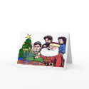 Santa Claus Lighting The Menorah Greeting Card