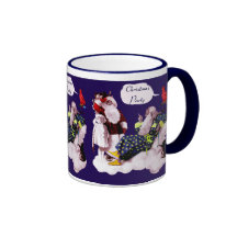 SANTA CLAUS ,LITTLE ANGEL & MERLIN Christmas Party Coffee Mug