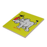 Santa Claus Meets a Rhino Ceramic Tiles