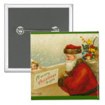 Santa Claus Merry Christmas n Child Vintage Style Pinback Buttons