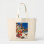 SANTA CLAUS & MRS. CLAUS AT THE NORTH POLE TOTE BAGS