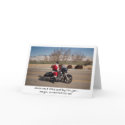 Santa Claus on a motorcyle card