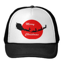 Santa Claus on his Sleigh Christmas gear Mesh Hat