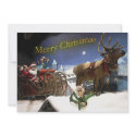 Santa Claus on his sleigh invitation card