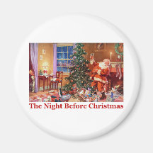 Santa Claus on The Night Before Christmas Fridge Magnets
